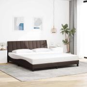vidaXL Bed Frame without Mattress "Hanko" Dark Brown 180x200cm Fabric