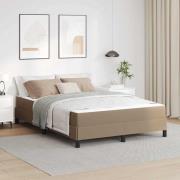 vidaXL Sängram med madrass Cappuccino 160 x 200 cm tyg