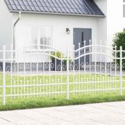 vidaXL Trädgårdsstängsel Vit 140 cm Pulverlackerad stål