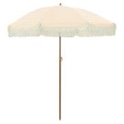 vidaXL Parasoll Gul och Vit Ø 160 x 195 cm Stål