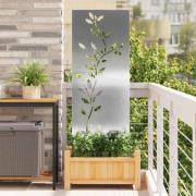vidaXL Dekorativ Trädgårdspanel Silver 50 x 140 cm Rostfritt stål