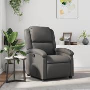 vidaXL Reclinerfåtölj grå konstläder
