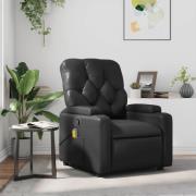 vidaXL Massagefåtölj svart konstläder