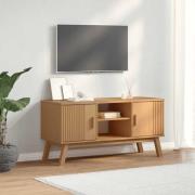 vidaXL Tv-bänk OLDEN brun 114x43x57 cm massiv furu
