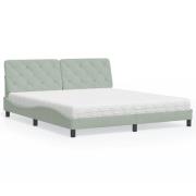 vidaXL Bed with Mattress Light Grey 180x200 cm Velvet