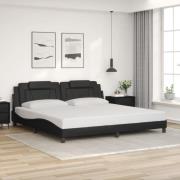 vidaXL Bed Frame "Viana" without Mattress Black 200x200 cm Faux Leathe...
