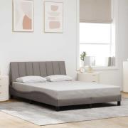 vidaXL Bed Frame without Mattress "Hanko" Taupe 140x200 cm Fabric