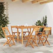 vidaXL Utdragbart trädgårdsbord 110-160x80x75 cm massiv teak