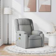 vidaXL Massagefåtölj ljusgrå tyg
