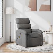 vidaXL Massagefåtölj mörkgrå tyg