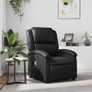 vidaXL Massagefåtölj svart konstläder
