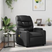 vidaXL Massagefåtölj svart konstläder