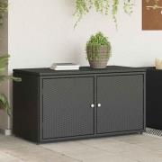 vidaXL Trädgårdsskåp svart 110x55x60,5 cm konstrotting