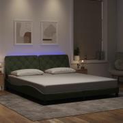 vidaXL Bed Frame with LED without Mattress Light Grey 180x200 cm Velve...