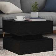 vidaXL Soffbord med LED svart ek 50x50x40 cm
