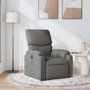 vidaXL Massagefåtölj mörkgrå tyg