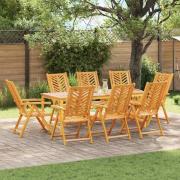 vidaXL Lutande stol 8 pcs Brun 57 x 71 x 90 cm trä