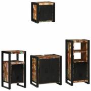 vidaXL Badrumsmöbelset 4 pcs Flerfärgsdesign Massivt återvunnet trä