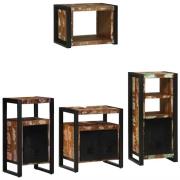 vidaXL Badrumsmöbelset 4 pcs Flerfärgsdesign Massivt återvunnet trä