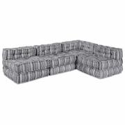 vidaXL Modulär soffa Randig 4 pcs Ljusgrå 70 x 70 x 56 cm tyg