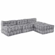 vidaXL Modulär soffa Randig 4 pcs Ljusgrå 70 x 70 x 56 cm tyg