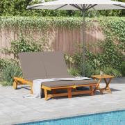 vidaXL Solstol Reclining Brun 125 x 200 x 84cm Massivt akaciaträ