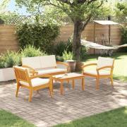 vidaXL Bistroset 4 pcs Brun 75 x 45 x 38cm Massivt akaciaträ