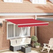 vidaXL Utfällbar markis Röd 350 x 200 cm Polyester och aluminium