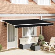 vidaXL Utfällbar markis Svart 400 x 200 cm Polyester, aluminium