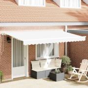vidaXL Utfällbar markis Vit 400 x 200 cm Polyester och aluminium