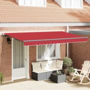 vidaXL Utfällbar markis Röd 400 x 200 cm Polyester och aluminium