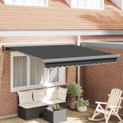 vidaXL Utfällbar markis Antracit 300 x 250 cm Tyg och Metall