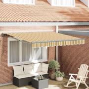 vidaXL Utfällbar markis Flerfärgad rand 300x250 cm tyg