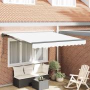 vidaXL Utfällbar markis Vit 300x250 cm tyg