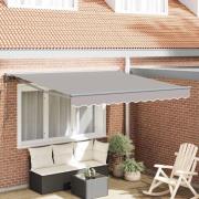 vidaXL Utfällbar markis Ljusgrå 300x250 cm tyg
