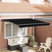 vidaXL Utfällbar markis Svart 350x250 cm tyg