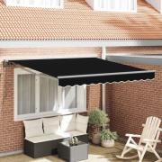 vidaXL Utfällbar markis Svart 350x250 cm tyg