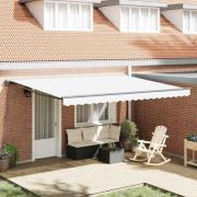 vidaXL Utfällbar markis Vit 450x300 cm tyg