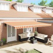 vidaXL Utfällbar markis Gul och Orange 500 × 350 cm tyg