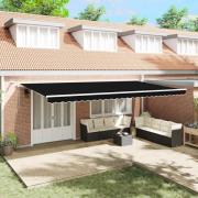 vidaXL Utfällbar markis Svart 600 × 300 cm Tyg och Metall