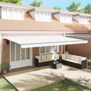 vidaXL Markis Vit 600 × 350 cm tyg