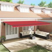 vidaXL Utfällbar markis Röd 600 ×350 cm tyg