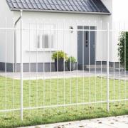 vidaXL Trädgårdsstängsel Vit 13.6 x 1.5 m Pulverlackerad stål