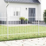 vidaXL Trädgårdsstängsel Vit 15.3 x 1.2 m Pulverlackerad stål