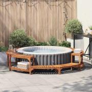 vidaXL Bubbelbad Omgivning Brun Ø275 cm massivt akacia