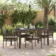 vidaXL Trädgårdsmöbelset 5 pcs Brun Poly rattan
