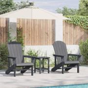 vidaXL Trädgårdsloungemöbler 2 pcs Ljusgrå 74 x 82 x 90cm polyeten