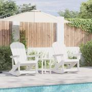 vidaXL Trädgård loungemöbler 3 pcs Vit HDPE