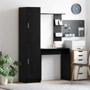 vidaXL Skrivbord med förvaring 2 pcs Svart ek 78.5 x 37 x 154.5 cm