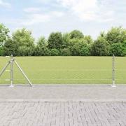 vidaXL Staket med stolpar Silver 0.6 x 25 m PVC-belagd stål